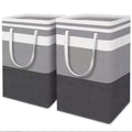 2 Pack 75L Foldable Laundry Hampers – Grey & Black