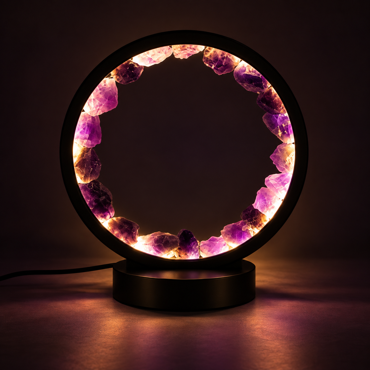 Gemstone Halo Lamp - Zen Spirit  - Amethyst